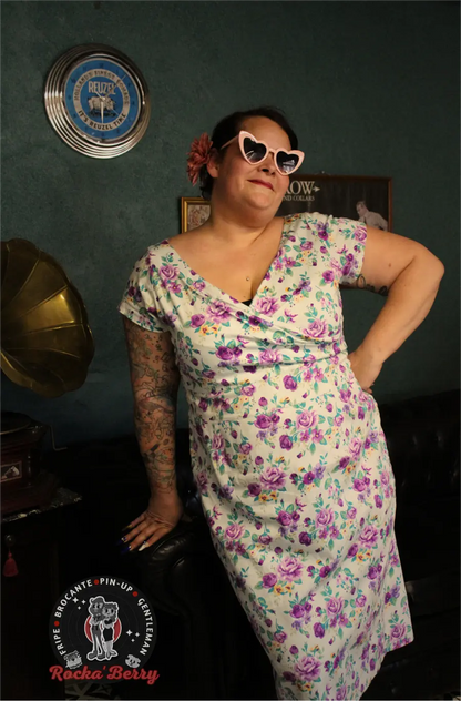 Robe Pinup Sarong Fleurie - Lady V London Lady V London