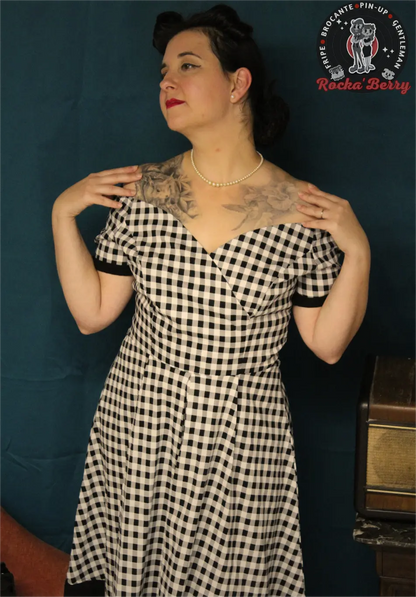Robe Pinup Swing Noire Vichy - Rocka'Berry