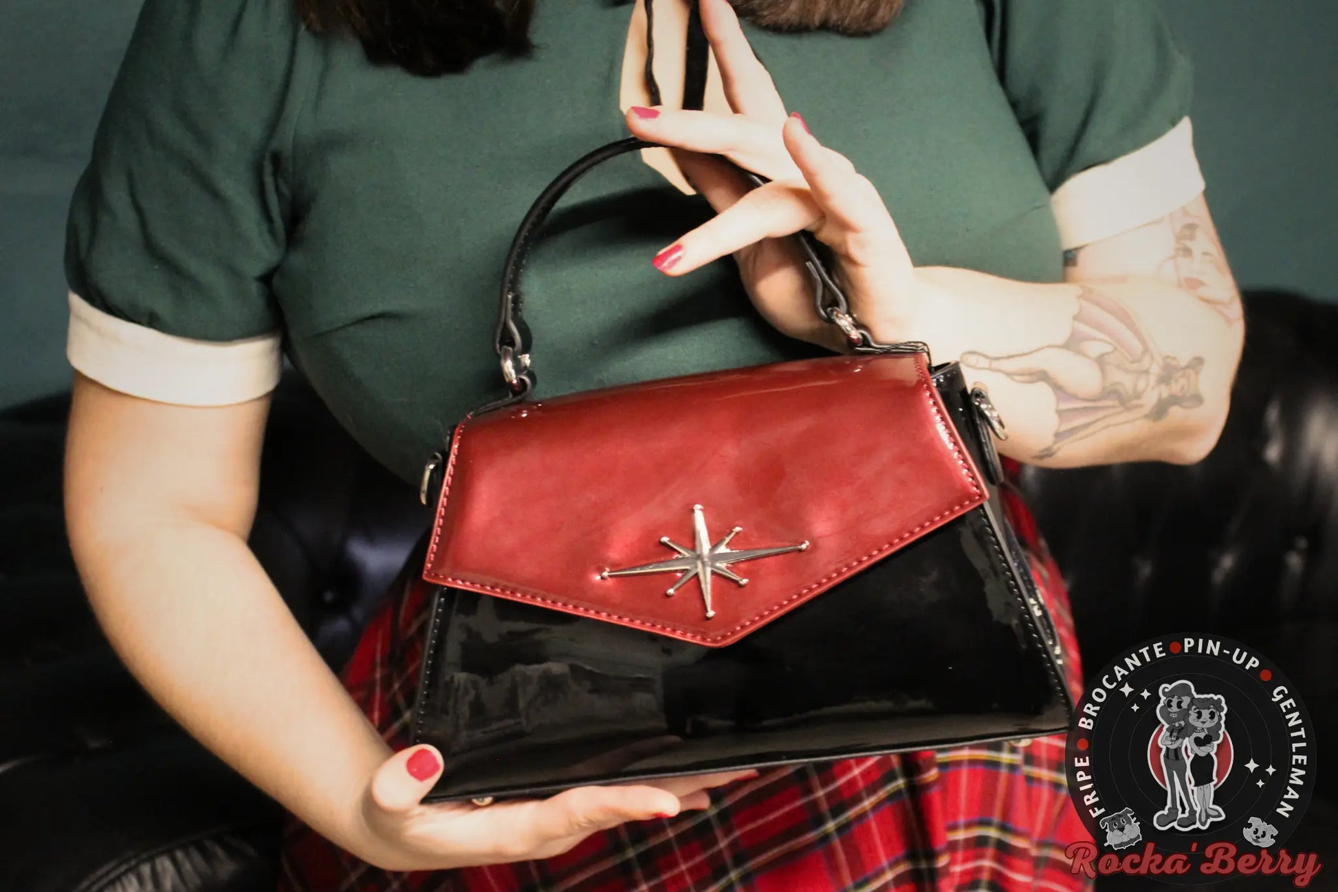 Sac à Main Rockabilly Atomic 50s Bordeaux - Banned - Rocka'Berry