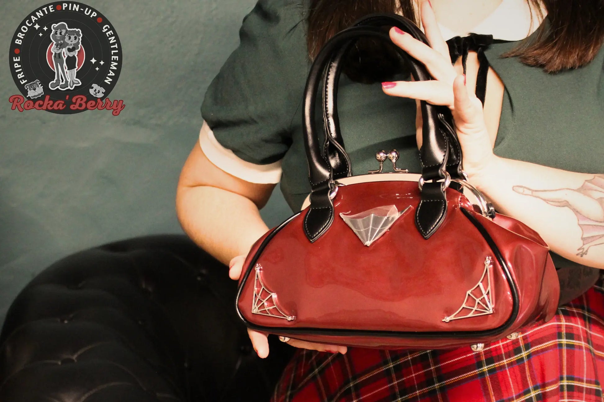 Sac à Main Rockabilly Vamp Bordeaux - Banned - Rocka'Berry