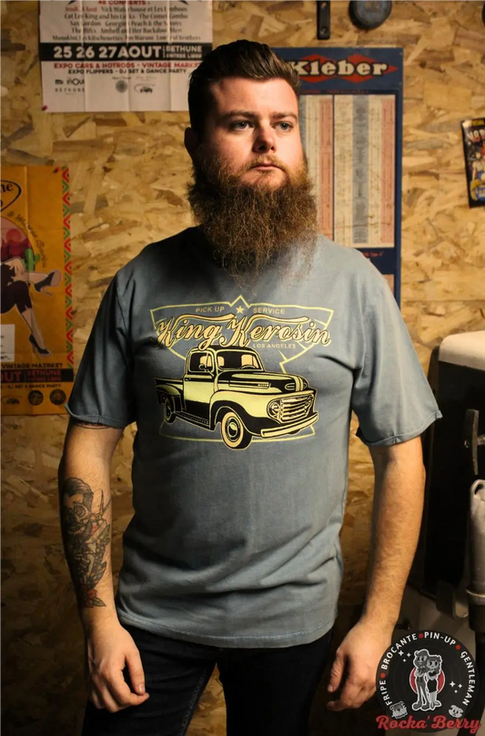 T-shirt Kustom Bleu Pick Up 50 - King Kerosin King Kerosin