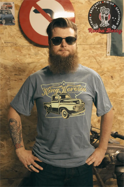 T-shirt Kustom Bleu Pick Up 50 - King Kerosin King Kerosin