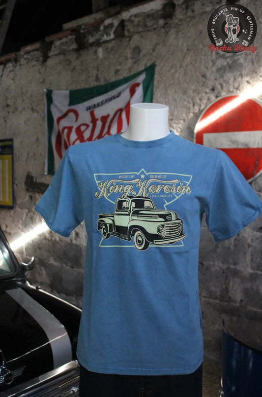 T-shirt Kustom Bleu Pick Up 50 - King Kerosin King Kerosin