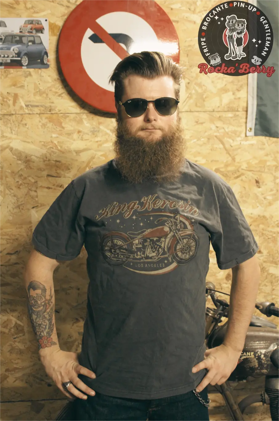 T-shirt Kustom Gris Bobber - King Kerosin King Kerosin