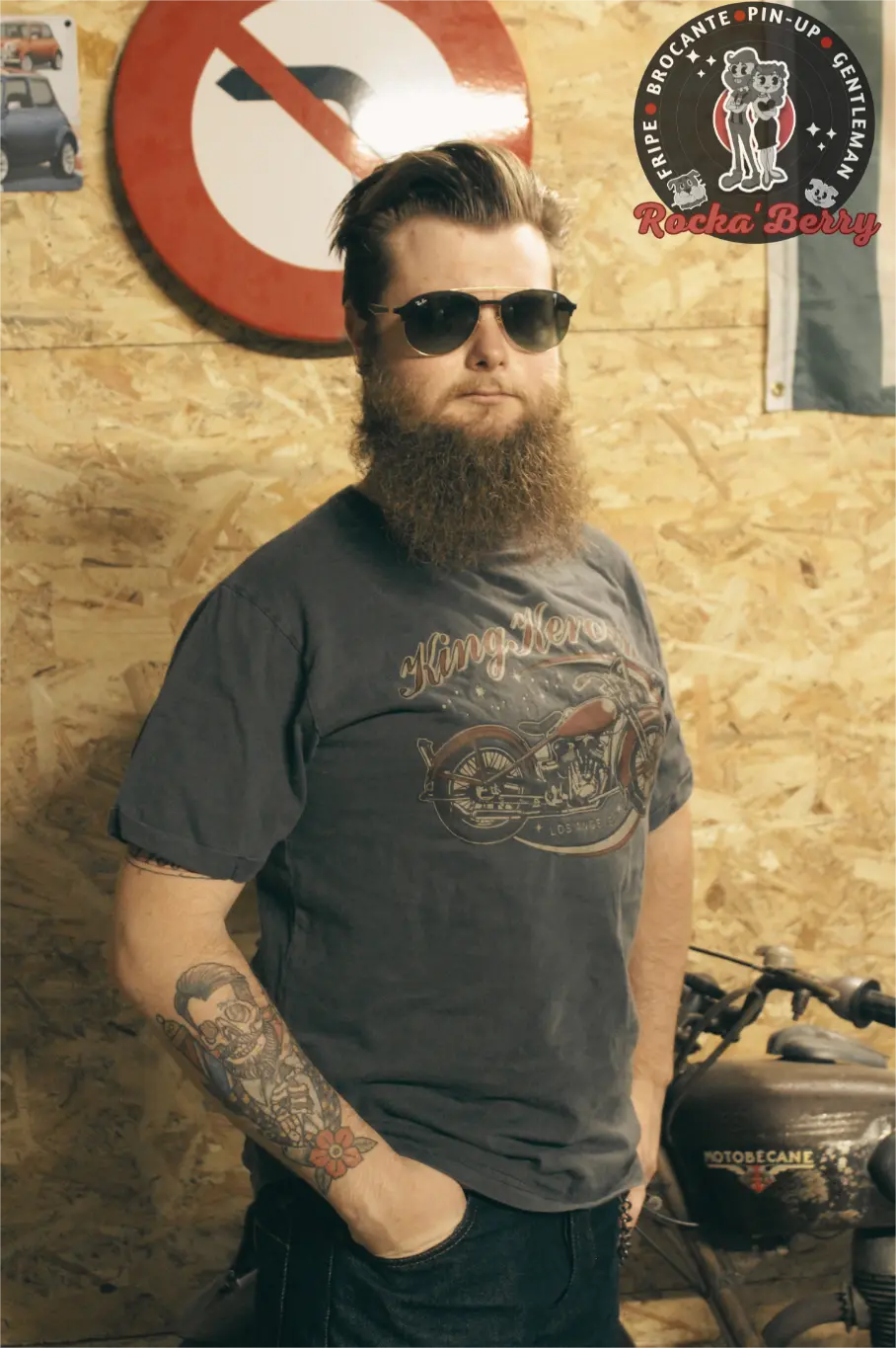 T-shirt Kustom Gris Bobber - King Kerosin King Kerosin