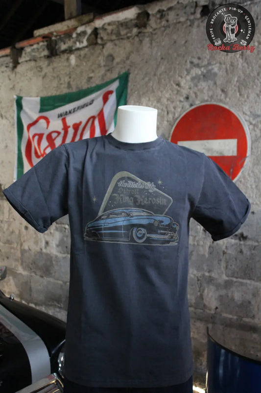 T-shirt Kustom Gris Detroit Greaser - King Kerosin King Kerosin