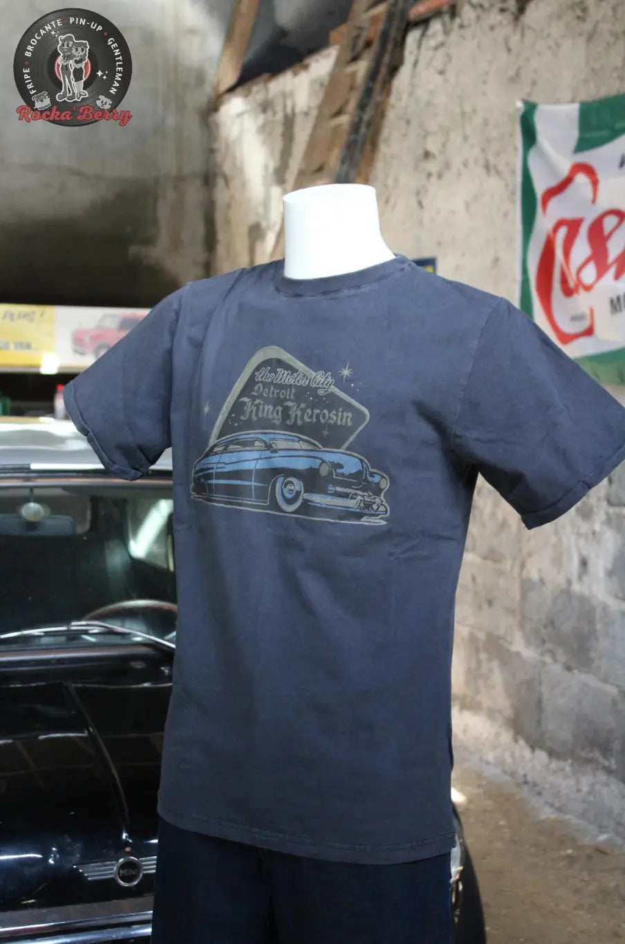 T-shirt Kustom Gris Detroit Greaser - King Kerosin King Kerosin