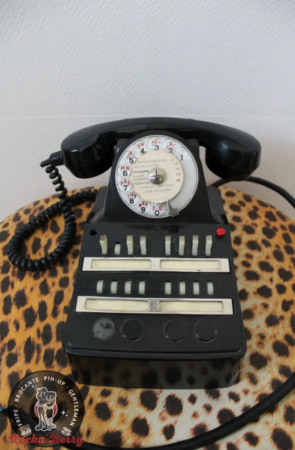 Téléphone de Standard Vintage 50s en Bakelite CIT Noir   - Made in France Rocka'Berry