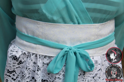 🌊 Veste Kimono Turquoise Dentelle – Collection Pin-Up Nippon 🌊