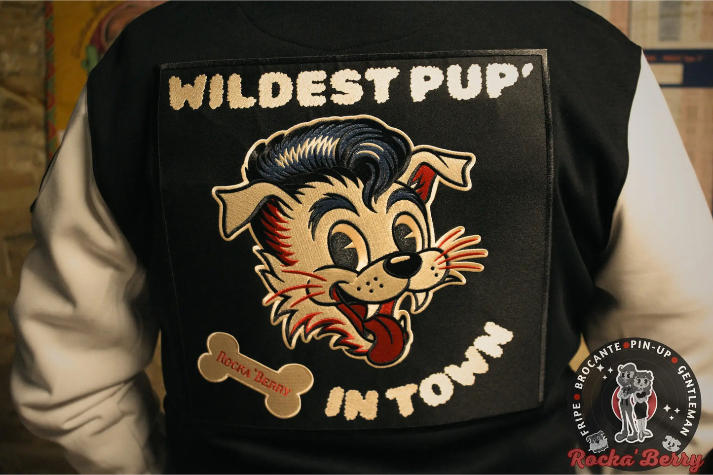 🐾Wildest Pup’ in Town - Varsity Jacket / Teddy Unisexe Rocka'Berry Rocka'Berry